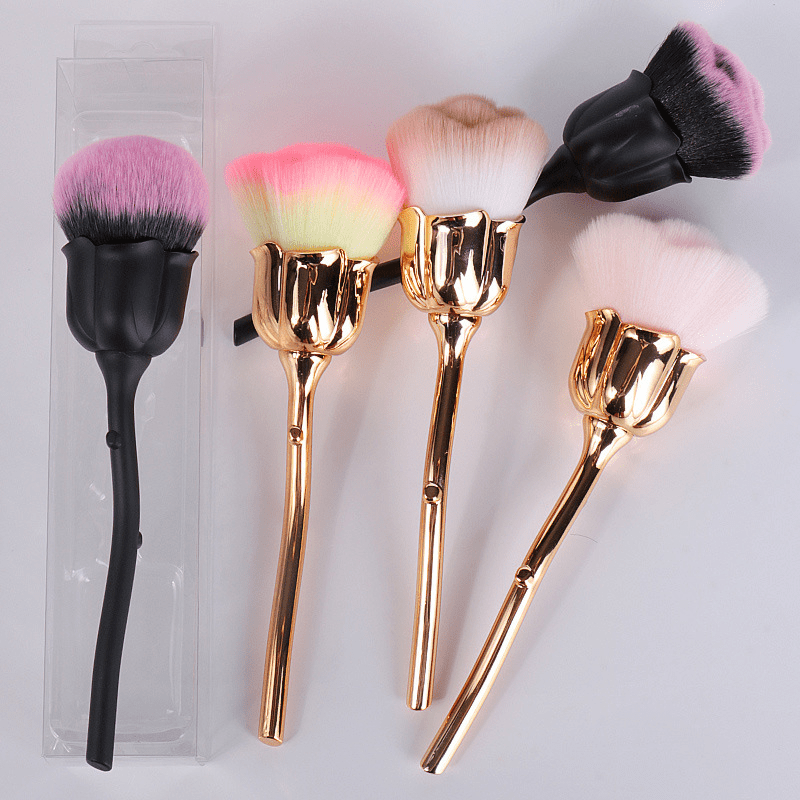 Rose Makeup Brush Large Soft Powder Facial Brush Blush Brush
