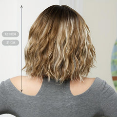 Colorful Wavy Synthetic Women's Wig Short Hair Daily Party Cosplay LC6269