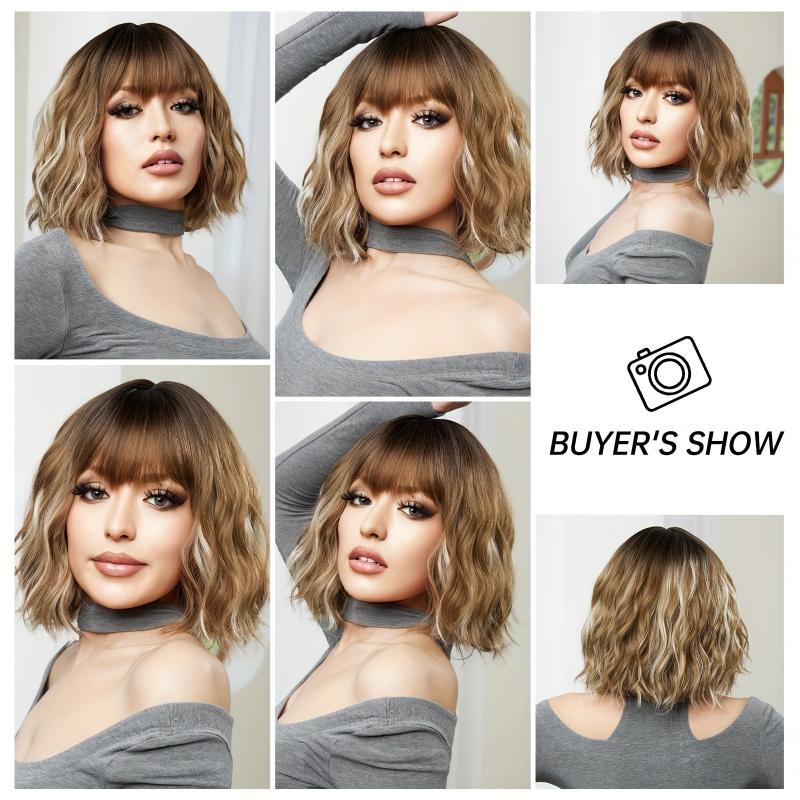 Colorful Wavy Synthetic Women's Wig Short Hair Daily Party Cosplay LC6269