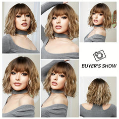Colorful Wavy Synthetic Women's Wig Short Hair Daily Party Cosplay LC6269