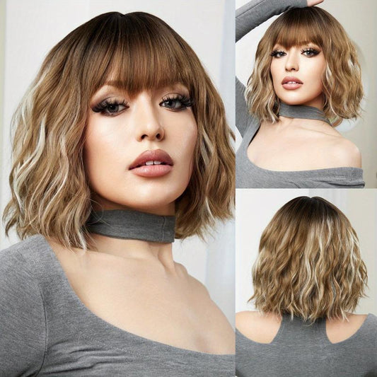 Colorful Wavy Synthetic Women's Wig Short Hair Daily Party Cosplay LC6269
