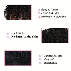 15 24 Cm Afro Puff Hair Bun With Bangs Clips Extensions for Women