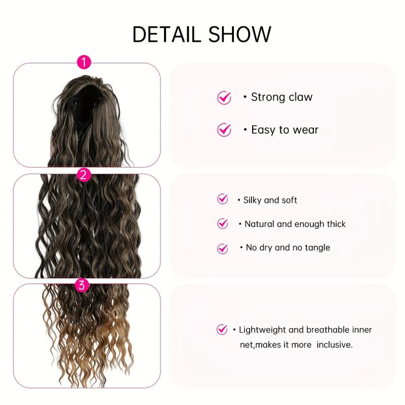 Long Wavy Ponytail Extensions for Daily Use