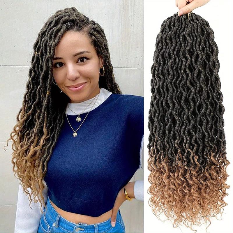 Curly Faux Locs Crochet Hair Braiding Hair With Curly Ends