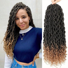 Curly Faux Locs Crochet Hair Braiding Hair With Curly Ends