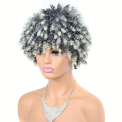 Short Afro Curly Wigs for Women Spring Twist Afro Curls Party Wigs
