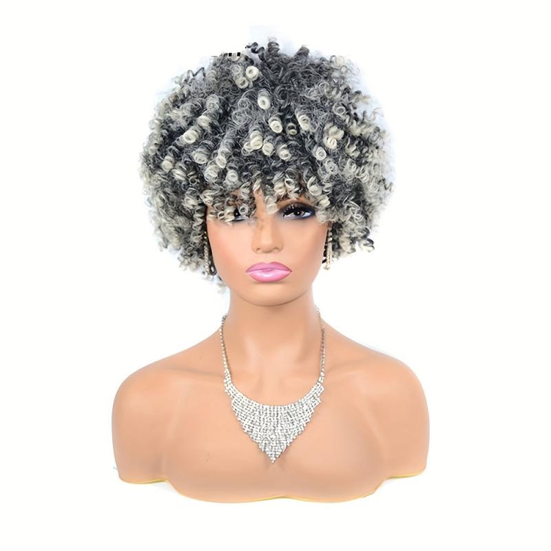 Short Afro Curly Wigs for Women Spring Twist Afro Curls Party Wigs