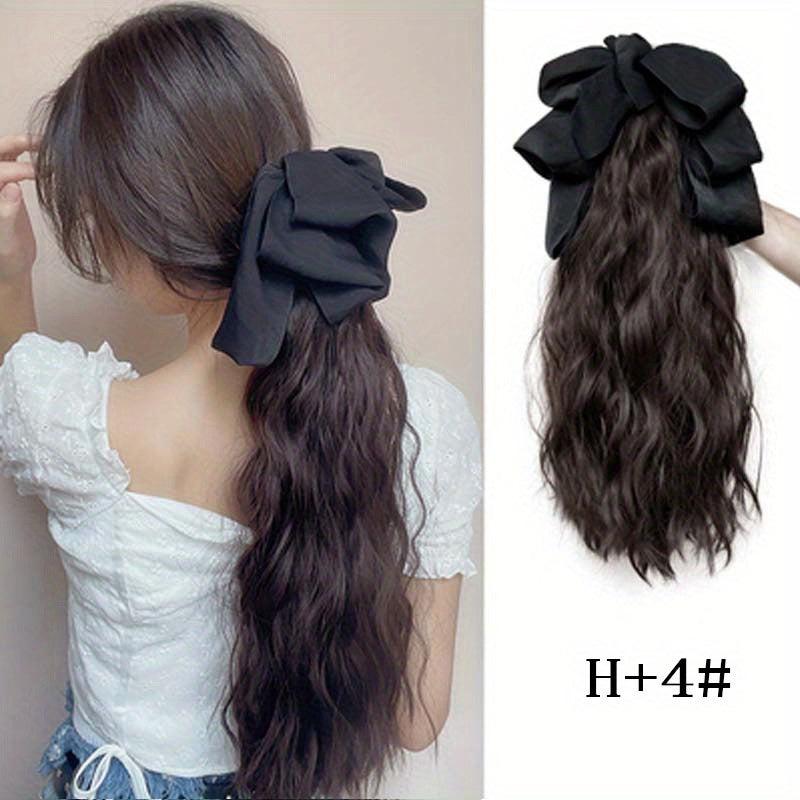 40 64 Cm Grab Claw Clip In Ponytail Extensions Synthetic Fiber Curly Wavy Hair