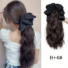 40 64 Cm Grab Claw Clip In Ponytail Extensions Synthetic Fiber Curly Wavy Hair
