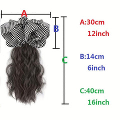 40 64 Cm Grab Claw Clip In Ponytail Extensions Synthetic Fiber Curly Wavy Hair