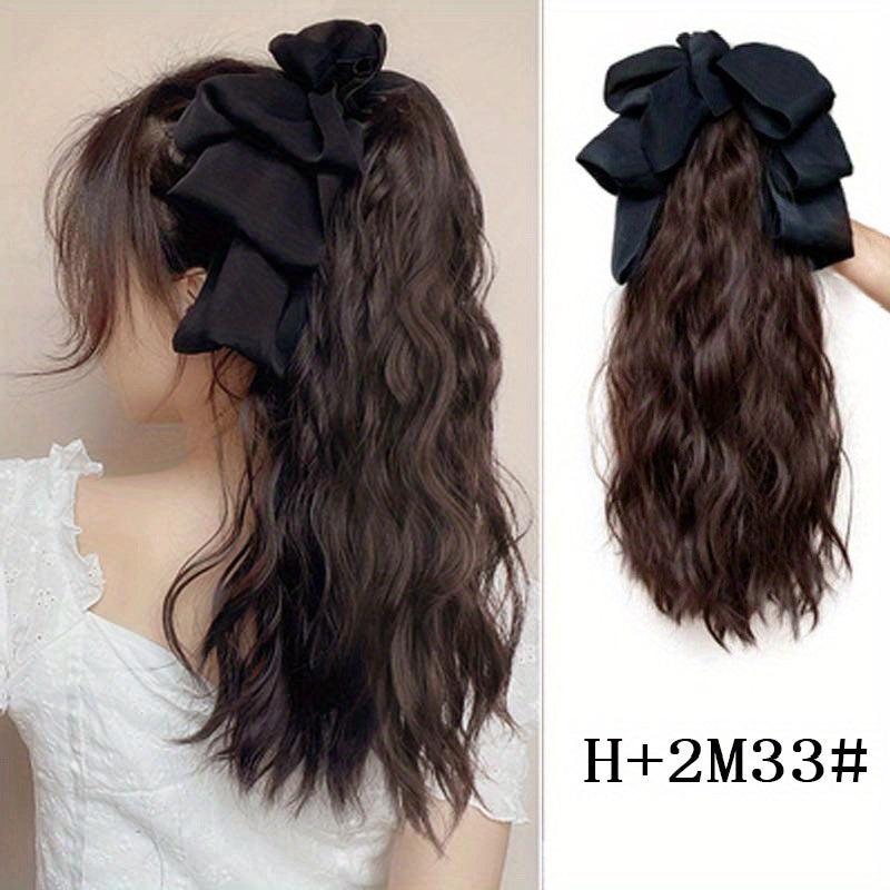 40 64 Cm Grab Claw Clip In Ponytail Extensions Synthetic Fiber Curly Wavy Hair