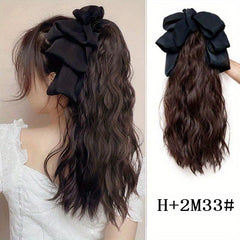 40 64 Cm Grab Claw Clip In Ponytail Extensions Synthetic Fiber Curly Wavy Hair