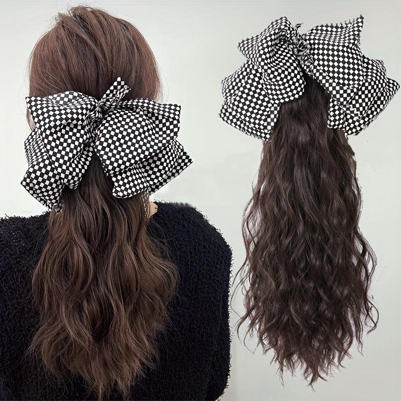 40 64 Cm Grab Claw Clip In Ponytail Extensions Synthetic Fiber Curly Wavy Hair