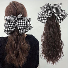 40 64 Cm Grab Claw Clip In Ponytail Extensions Synthetic Fiber Curly Wavy Hair