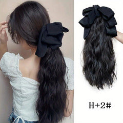 40 64 Cm Grab Claw Clip In Ponytail Extensions Synthetic Fiber Curly Wavy Hair