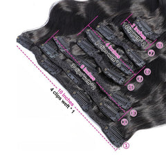 Clip In Human Hair Extensions Set Double Weft 18 Clips 20 32 66 04 Cm