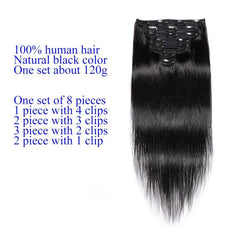 Clip In Human Hair Extensions Set Double Weft 18 Clips 20 32 66 04 Cm