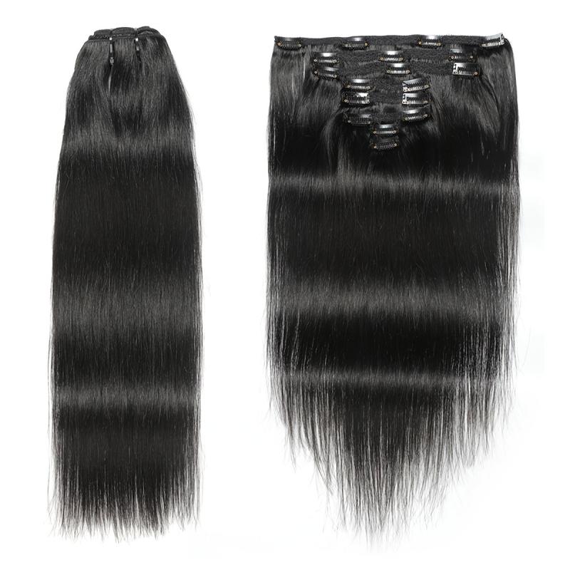 Clip In Human Hair Extensions Set Double Weft 18 Clips 20 32 66 04 Cm