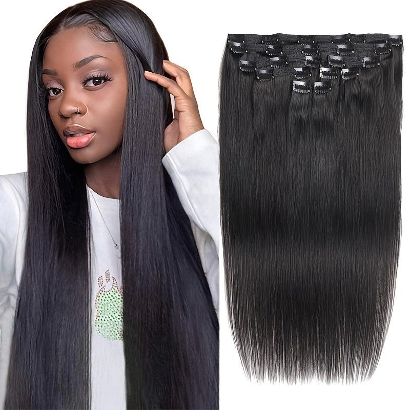 Clip In Human Hair Extensions Set Double Weft 18 Clips 20 32 66 04 Cm