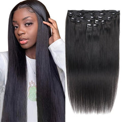 Clip In Human Hair Extensions Set Double Weft 18 Clips 20 32 66 04 Cm