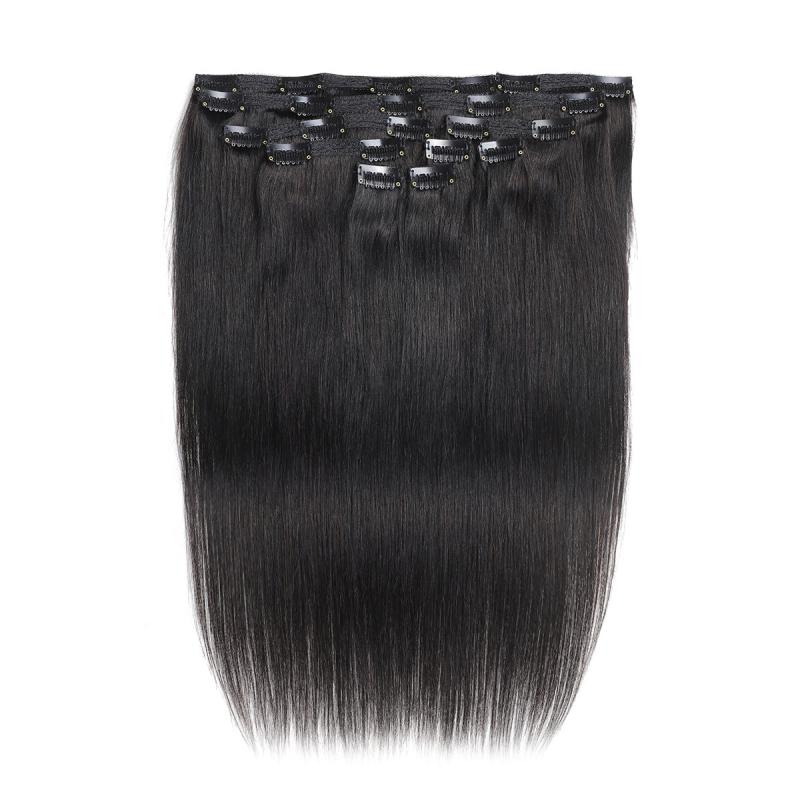 Clip In Human Hair Extensions Set Double Weft 18 Clips 20 32 66 04 Cm
