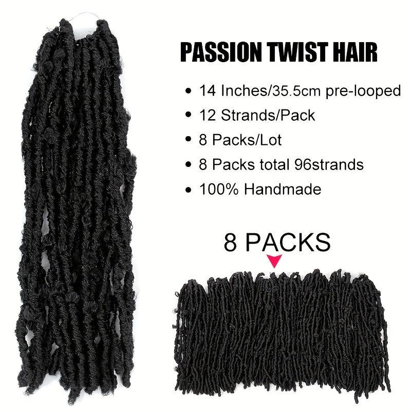 8pcs Butterfly Locs Crochet Braids Hair Extensions