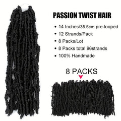 8pcs Butterfly Locs Crochet Braids Hair Extensions