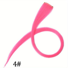 10pcs Rainbow Colorful Clip In Hair Extensions 35-56 cm Straight Hairpieces
