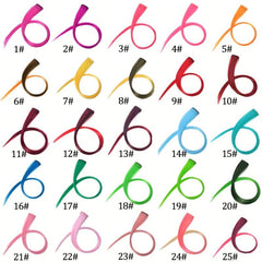 10pcs Rainbow Colorful Clip In Hair Extensions 35-56 cm Straight Hairpieces