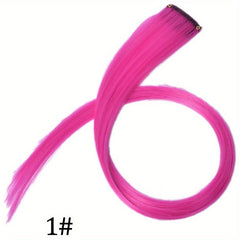 10pcs Rainbow Colorful Clip In Hair Extensions 35-56 cm Straight Hairpieces