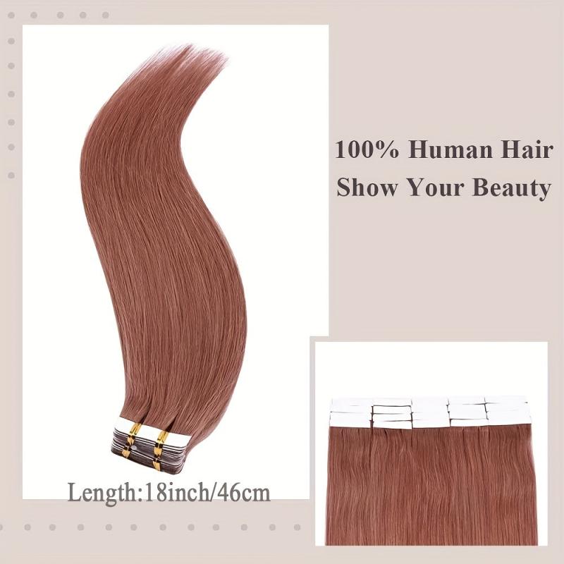 Human Hair Tape In Extensions Straight Hair Seamless Skin Weft 20pcs 50g