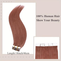 Human Hair Tape In Extensions Straight Hair Seamless Skin Weft 20pcs 50g