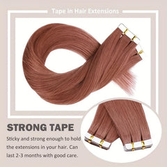 Human Hair Tape In Extensions Straight Hair Seamless Skin Weft 20pcs 50g