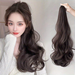 Long Curly Wavy Ponytail Extensions Synthetic Clip In Hair Natural Looking