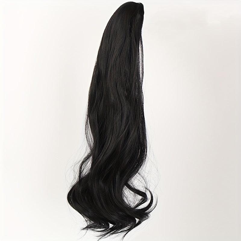 Long Curly Wavy Ponytail Extensions Synthetic Clip In Hair Natural Looking