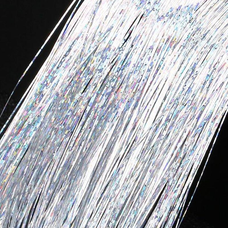 Colorful Laser Silk Hair Extension Piece