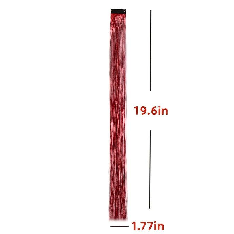 Colorful Laser Silk Hair Extension Piece