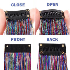 Colorful Laser Silk Hair Extension Piece