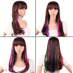 Colorful Laser Silk Hair Extension Piece