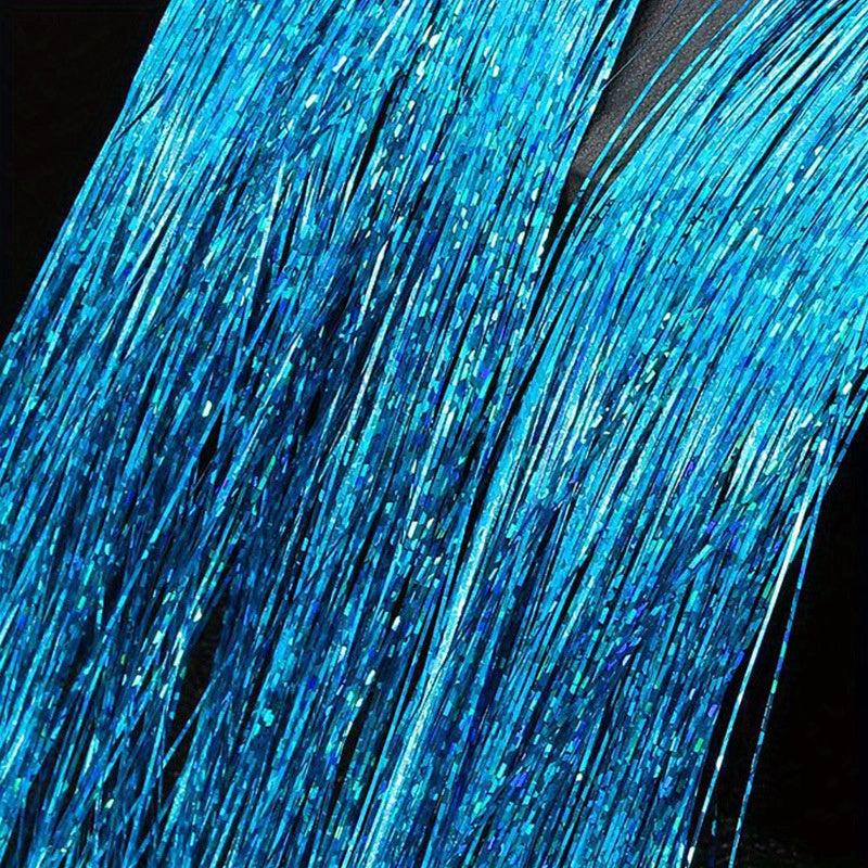 Colorful Laser Silk Hair Extension Piece
