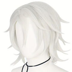 30 48 Cm Silvery Curly Cosplay Wigs with Bangs, Synthetic Hair for Costume Party