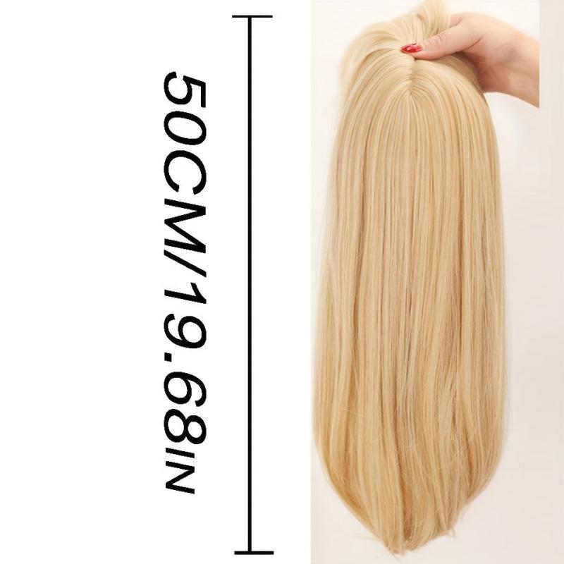 8 Cm Long Straight Hair Piece with Bangs Topper Wig for Women