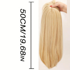 8 Cm Long Straight Hair Piece with Bangs Topper Wig for Women