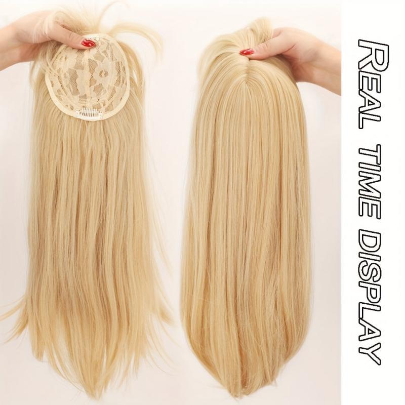 8 Cm Long Straight Hair Piece with Bangs Topper Wig for Women