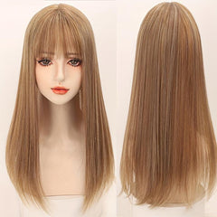 8 Cm Long Straight Hair Piece with Bangs Topper Wig for Women