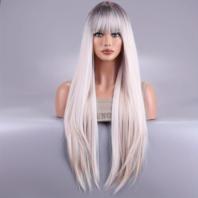 Ombre Long Curly Synthetic Wig for Daily Use Parties Cosplay Halloween