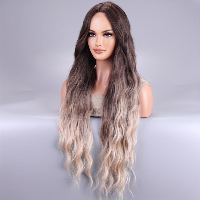 Ombre Long Curly Synthetic Wig for Daily Use Parties Cosplay Halloween