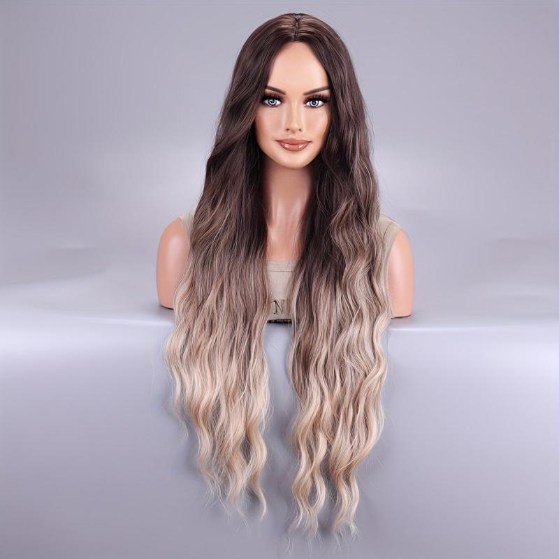 Ombre Long Curly Synthetic Wig for Daily Use Parties Cosplay Halloween