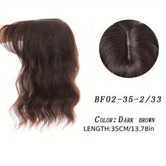Curly Wave Hairpiece Clip In Fluffy Synthetic Hair Topper with Bangs 35-56cm