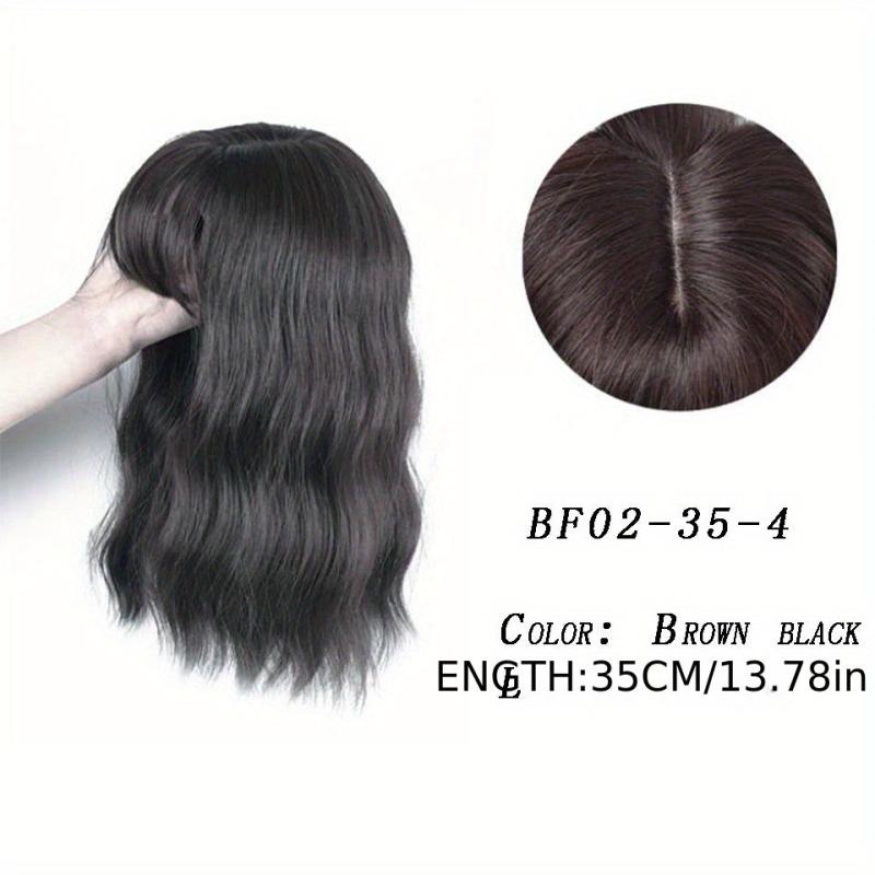 Curly Wave Hairpiece Clip In Fluffy Synthetic Hair Topper with Bangs 35-56cm